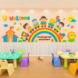 Tranh dán tường Fomex dán nổi  trang trí lớp học, trường mầm non, trung tâm tiếng anh,khu vui chơi cho bé - F0035 6