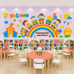 Tranh dán tường Fomex dán nổi  trang trí lớp học, trường mầm non, trung tâm tiếng anh,khu vui chơi cho bé - F0035 9