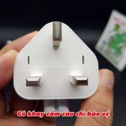 [ZIN 3 Chân To] Đầu Nối Cắm Chuyển Đổi 3 Chấu Chuẩn UK-Singapore-Hong Kong-Malaysia cho Sạc AP Macbook iPad iPhone 7