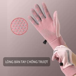 GT12 Găng tay lót nỉ đi xe máy mùa đông, tất tay đi xe máy nam nữ cảm ứng, chống nước 8
