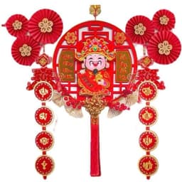 MIỄN SHIP (Set 3 món) Dải Treo ThầnTài lắc đầu và đôi liễn nhung cát tường phú quý size lớn 24x113cm  5