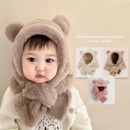 Mũ Len Lông Cừu Kèm Khăn Quàng Cổ Cho Bé Trai Bé Gái Smart HomeX Mềm Mại Giữ Ấm Mùa Lạnh 3