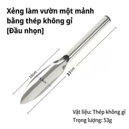 Bộ Xẻng Làm Vườn Inox Mũi Tròn & Nhọn - Dụng Cụ Trồng Cây Xới Đất Bền Chắc Không Gỉ 5