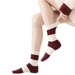 Set 10 Đôi Vớ Tất Unisex, Vớ Tất Cổ Cao Hoạ Tiết Nơ Và Sọc Màu Đỏ Nhiều Kiểu Chất Cotton Babylove.store 2