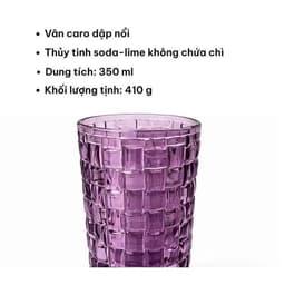 Bộ 06 Cốc Vân Caro Cao Dung Tích 350ml Màu Tím 3
