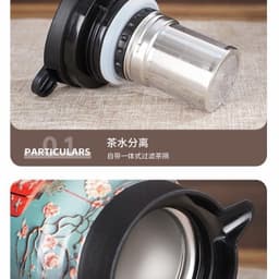 [TẶNG CỌ BÌNH] Bình Giữ Nhiệt Pha Trà Có Lõi Lọc 800-1000ml Inox 316 Tay Cầm Giả Gỗ Họa Tiết Sang Trọng 8