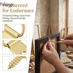 Bộ Móc Treo Tranh Ảnh Bán Nguyệt Kim Loại - Phụ Kiện Treo Khung Tranh, Khung Ảnh, Đồ Trang Trí Tường Tiện Lợi 1