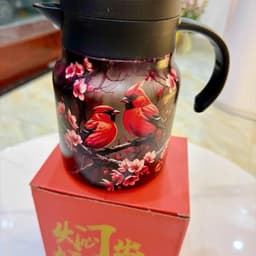 [TẶNG CỌ BÌNH] Bình Giữ Nhiệt Pha Trà Có Lõi Lọc 800-1000ml Inox 316 Tay Cầm Giả Gỗ Họa Tiết Sang Trọng 5