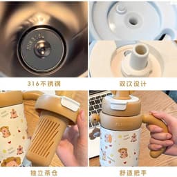 Cốc Giữ Nhiệt ALXIONG 800ml Inox 304 Cao Cấp - Ly Giữ Nhiệt Có Lõi Lọc Trà & Quai Xách Chống Tràn Cute 7