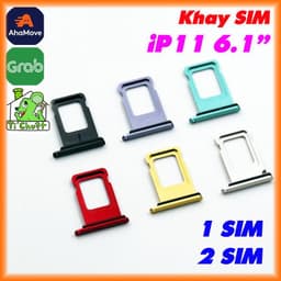 Khay Đựng Sim Thay Thế cho iPhone 11 iP11 bản 1 SIM/2 SIM Loại có Ron Chống Nước & Lẫy Giữ Sim như ZIN 1