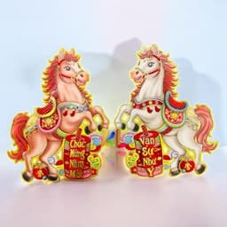 Set Decal 2 Ngựa Dán Cửa 3D Trang Trí Tết 2027 - Ngựa Độc Đáo Bính Ngọ Để Tăng Sức Hút 9