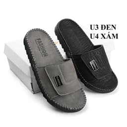 dép quai ngang da sáp nam Fashion, kiểu dáng trẻ trung, đế doctor răng cưa 3cm khâu chỉ toàn bộ chắc chắn U3,4 1