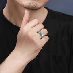 Ngọc bích Grade‑A Miến Điện Jade Nhẫn Ngọc Bích Nước Xanh Dải Rộng Có Giấy Chứng Nhận Nhẫn Nữ Ngón Út Trang Sức 3
