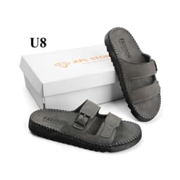 dép quai ngang da sáp nam Fashion, kiểu dáng trẻ trung, đế doctor răng cưa 3cm khâu chỉ toàn bộ chắc chắn thời trang 9