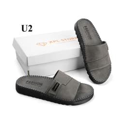 dép quai ngang da sáp nam Fashion, kiểu dáng trẻ trung, đế doctor răng cưa 3cm khâu chỉ toàn bộ chắc chắn U1,2 3