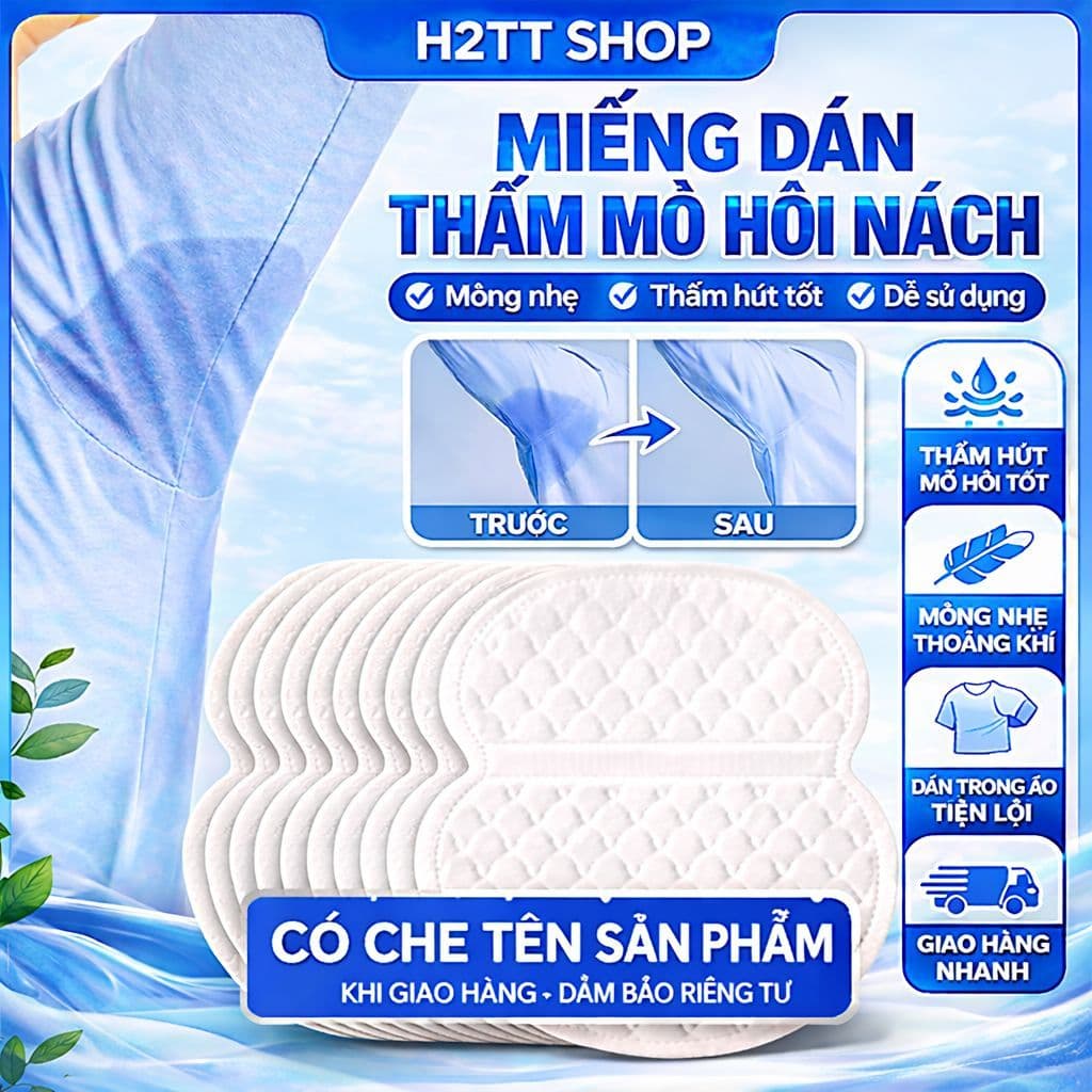 [ HỎA TỐC 30-1H ] Set 300 Miếng Lót Nách Thấm Hút Cực Mạnh – Chống Ố Vàng Áo, Siêu Mỏng Không Lộ – Ship Kín Đáo, Ẩn Tên 