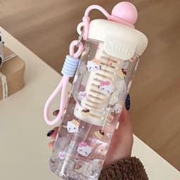 [ Hot Tặng Túi ]Bình đựng nước Xcup trong suốt Kèm Ống Hút Silicone Và Quai Xách bình nhựa Lucky 600ml có lõi lọc trà 7
