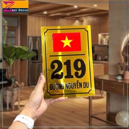 Biển Số Nhà Chất Liệu ALU Gương in UV, Biển Số Nhà Hình Lá Cờ Việt Nam in theo Yêu Cầu[0038] 1