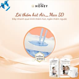 COMBO 2 BỊCH Tã/bỉm HONEY Premium mẫu mới, bỉm chính hãng, tã dán/quần đủ size từ NB - 4XL cho bé. 7