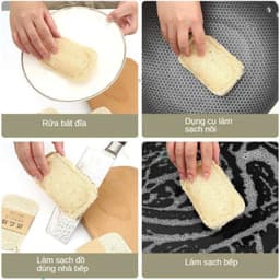 COMBO 2 Miếng Rửa Chén Bát Xơ Mướp, Sơ Mướp Khô Rửa Bát, Chà Xoong Nồi, Mút Rửa Chén, Miếng Rửa Bát VINBEO-[DDA] 2