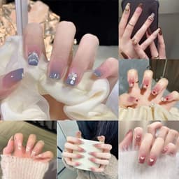 24 miếng [Miễn phí keo] Bộ móng giả form vừa xinh, cute cho các nàng dễ mang, đi học đi làm đều tiện 1