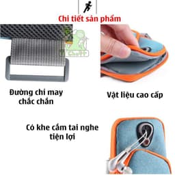 [Vải Jean Nỉ] Bao Túi Đeo Tay 2 Ngăn Đựng Điện Thoại Tập GYM Thể Thao Chạy Bộ Có Khe Cắm Gắn Tai Nghe Dây 8