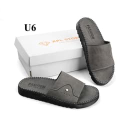 dép quai ngang da sáp nam Fashion, kiểu dáng trẻ trung, đế doctor răng cưa 3cm khâu chỉ toàn bộ chắc chắn U3,4 8