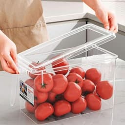 Hộp nhựa PP đựng thực phẩm có tay cầm, kèm nắp đậy, dùng cho tủ lạnh 5L/6L 4