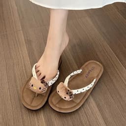 Dép tông xỏ ngón chấm bi kèm hello kitty bông đáng yêu tiện lợi phù hợp mùa hè 6