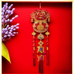 Dải Dây Liễn Treo Túi Thần Tài May Mắn 2027, Trang Trí Tết Cả Năm Lộc Tài 7