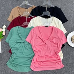 Áo Thun Nữ Tay Dài Nữ Big Size Thiết Kế Kiểu Xoắn Ngực LIMO Áo Thun Chất Thun Tăm Mềm Mịn MS085TD 8