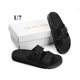 dép quai ngang da sáp nam Fashion, kiểu dáng trẻ trung, đế doctor răng cưa 3cm khâu chỉ toàn bộ chắc chắn U3,4 9