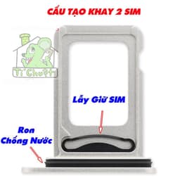 Khay Đựng Sim Thay Thế cho iPhone 13 iP13 6.1" bản 1 SIM/2 SIM Loại có Ron Chống Nước & Lẫy Giữ Sim như ZIN 6