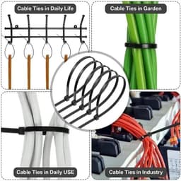 100 Dây buộc cáp nhựa đa năng - Dây rút tự khóa siêu bền cho tổ chức dây điện ngoài trời trong nhà 6