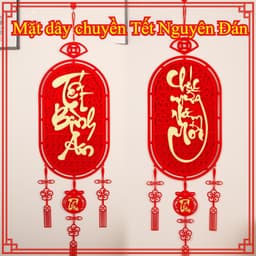 MIỄN SHIP Liễn đỏ bầu dục trang trí tết 2026,Liễn Treo Tết Bình An,Dải Treo Đỏ May Mắn Tặng Kèm Móc Treo Tường 1