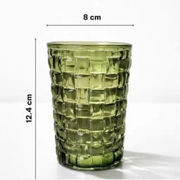 Bộ 06 Cốc Vân Caro Cao 350ml Xanh Lá Tặng Khăn Ren Xinh Xắn Cho Bữa Ăn Sang Trọng 4