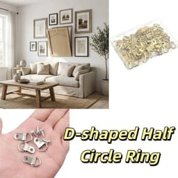Bộ Móc Treo Tranh Ảnh Bán Nguyệt Kim Loại - Phụ Kiện Treo Khung Tranh, Khung Ảnh, Đồ Trang Trí Tường Tiện Lợi 6