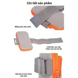 [Ảnh Thật] Bao Túi Đeo Tay Vải Dù Phản Quang 2 Ngăn Tập GYM Thể Thao 7