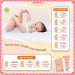 COMBO 2 Bỉm Quần/Dán MOMOJI EXTRA SOFT Siêu mỏng,mềm mại,chống tràn, siêu thấm không quà 2