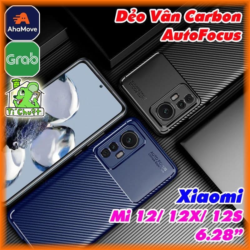 [Ảnh Thật] Ốp Lưng Xia0mi Mi 12 / 12X / 12S 6.28" AutoFocus Dẻo Vân 3D Carbon Chống Sốc