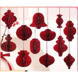 Set 10 Đèn Lồng Giấy Đỏ Đủ Hình Trang Trí Tết Decor Siêu Đẹp (sỉ ib) 4