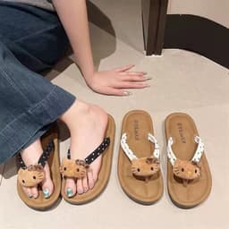 Dép tông xỏ ngón chấm bi kèm hello kitty bông đáng yêu tiện lợi phù hợp mùa hè 9