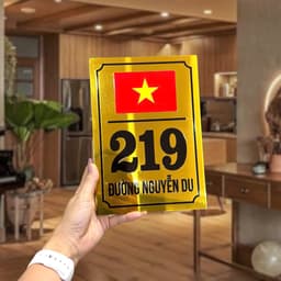 Biển Số Nhà Chất Liệu ALU Gương in UV, Biển Số Nhà Hình Lá Cờ Việt Nam in theo Yêu Cầu[0038] 2