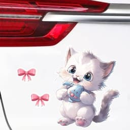 Miếng Dán Xe Hơi Hình Mèo Hoạt Hình Chống Trầy Xước, Trang Trí Độc Đáo cho Xe Ô Tô 3