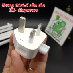 [ZIN 3 Chân To] Đầu Nối Cắm Chuyển Đổi 3 Chấu Chuẩn UK-Singapore-Hong Kong-Malaysia cho Sạc AP Macbook iPad iPhone 2