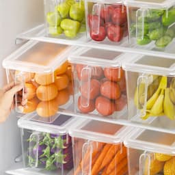 Hộp nhựa PP đựng thực phẩm có tay cầm, kèm nắp đậy, dùng cho tủ lạnh 5L/6L 7