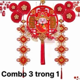 MIỄN SHIP (Set 3 món) Dải Treo ThầnTài lắc đầu và đôi liễn nhung cát tường phú quý size lớn 24x113cm  6