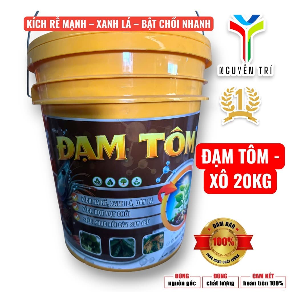 ĐẠM TÔM XÔ 20KG – KÍCH RỄ MẠNH, XANH LÁ, BẬT CHỒI NHANH 🌱
