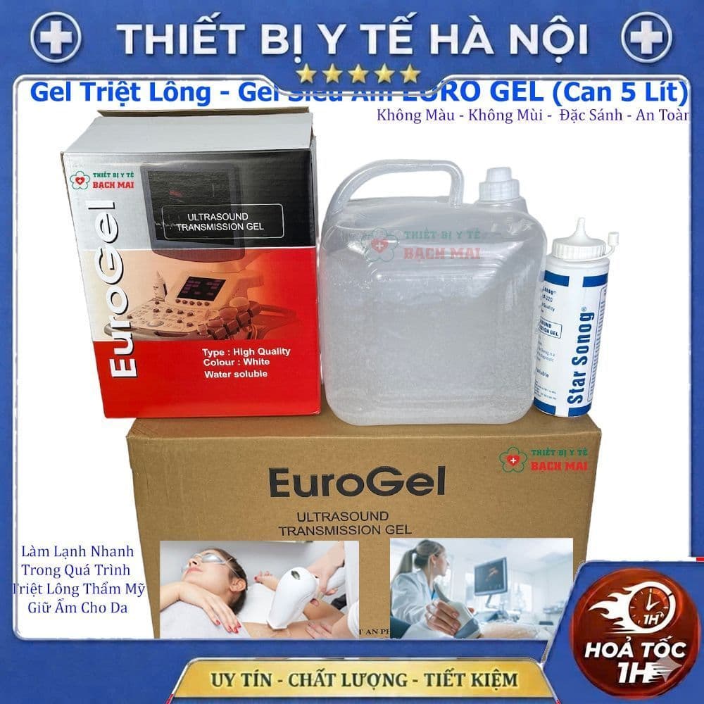 Gel Lạnh Dùng Cho Triệt Lông, Siêu Âm EURO GEL [5 Lít - Màu Trắng]