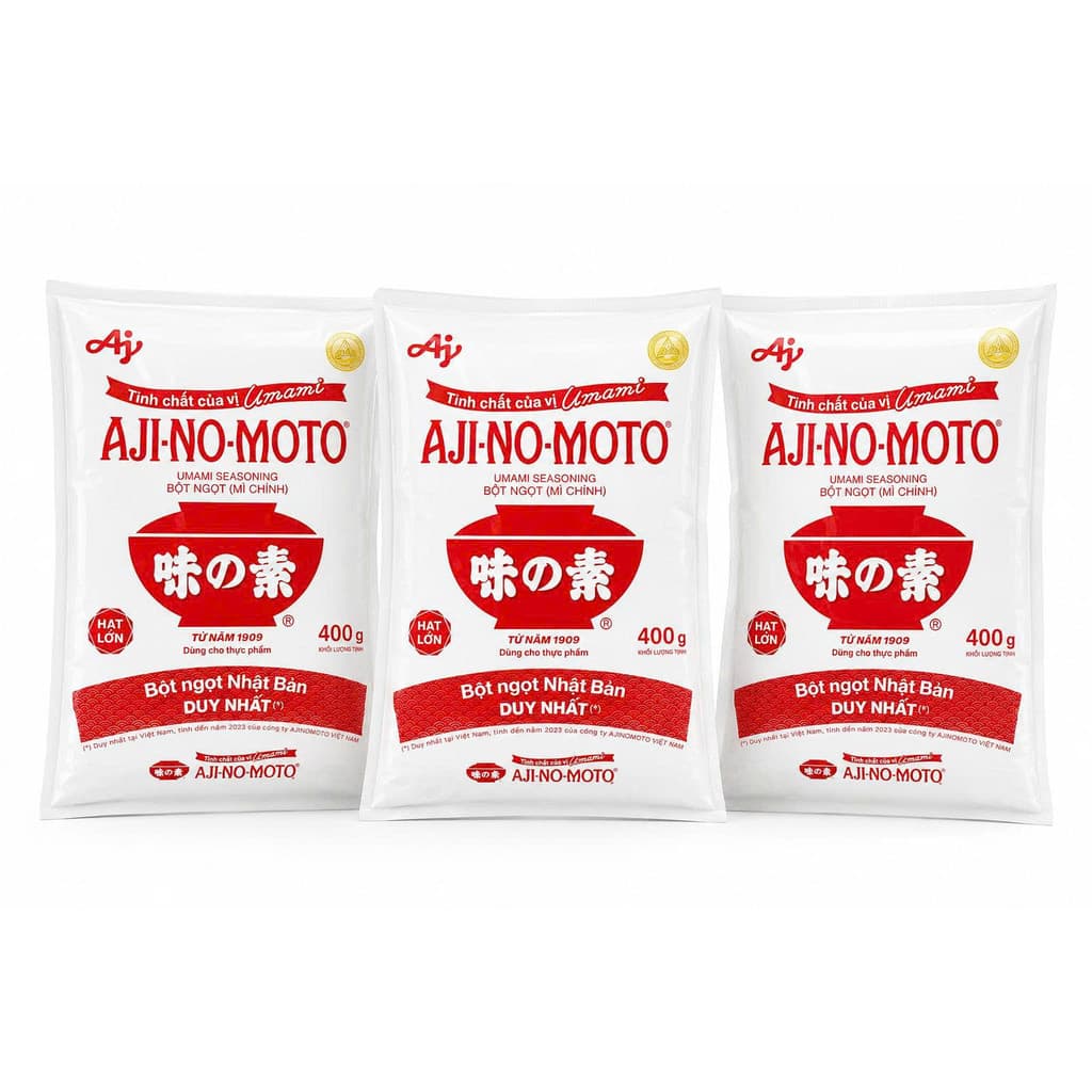  Chính Hãng Full VAT Combo 3 Gói Bột Ngọt Ajinomoto Hạt Lớn Gói 400g - Combo 3 Gói